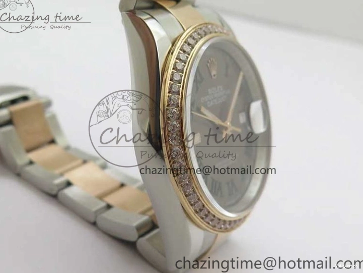 126281 Bracelet BP Gray DateJust Oyster 1:1 Best on Edition Maker RG SS 36 Roman Dial 0417